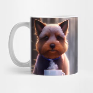 Yorkshire Terrier Yorkie with a mug cup of morning coffee Mug